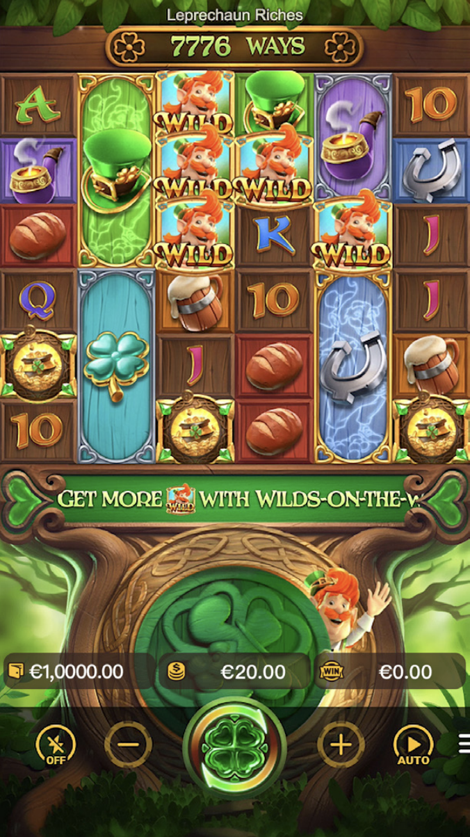 เกมสล็อต Leprechaun Riches จากค่าย PG SLOT เป็นเกมวิดีโอสล็อตแบบ 6 รีล 6 แถว